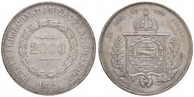 ESTERE - BRASILE - Pedro II (1831-1889) - 2.000 Reis 1863 Kr. 466 AG
BB/qBB