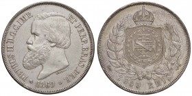 ESTERE - BRASILE - Pedro II (1831-1889) - 2.000 Reis 1869 Kr. 475 AG Colpetto
qBB/BB