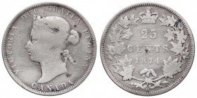 ESTERE - CANADA - Vittoria (1837-1901) - 25 Centesimi 1874 H Kr. 5 AG
MB