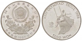ESTERE - COREA DEL SUD - Repubblica - 5.000 Won 1987 - Olimpiadi di Seul Kr. 67 AG
FS