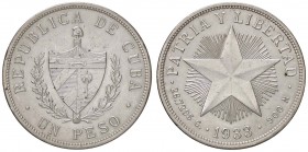 ESTERE - CUBA - Repubblica - Peso 1933 Kr. 15.2 AG Colpetti
BB-SPL