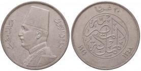 ESTERE - EGITTO - Fuad I (1917-1936) - 20 Piastre 1929 Kr. 352 AG
BB+