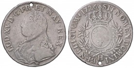 ESTERE - FRANCIA - Luigi XV (1715-1774) - Scudo 1726 H Kr. 486.9 AG Foro
MB
