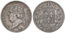 ESTERE - FRANCIA - Luigi XVIII (1814-1824) - 5 Franchi 1820 A Kr. 711.1; Gad. 513 AG
BB