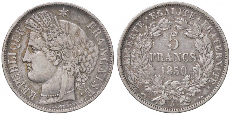 ESTERE - FRANCIA - Seconda Repubblica (1848-1852) - 5 Franchi 1849 A Kr. 761.1 A...