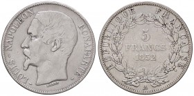 ESTERE - FRANCIA - Luigi Napoleone (1852) - 5 Franchi 1852 A Kr. 773.1 R AG
meglio di MB