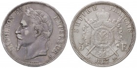 ESTERE - FRANCIA - Napoleone III (1852-1870) - 5 Franchi 1867 A - Testa laureata Kr. 799.1 AG
BB
