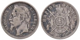 ESTERE - FRANCIA - Napoleone III (1852-1870) - Franco 1870 BB Kr. 806.2 R AG
qBB