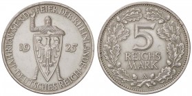 ESTERE - GERMANIA - Repubblica di Weimar (1919-1933) - 5 Marchi 1925 A Kr. 47 AG Colpetto - Abilmente lavata
BB+