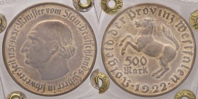 ESTERE - GERMANIA - Repubblica di Weimar (1919-1933) - 500 Marchi 1923 BR Emesso in Westphalia Sigillata Lucio Raponi
qFDC/FDC