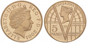ESTERE - GRAN BRETAGNA - Elisabetta II (1952) - 5 Sterline 2001 Kr. 1003 (AU g. 39,95) In confezione
FS
