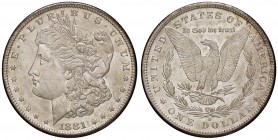 ESTERE - U.S.A. - Dollaro 1881 S - Morgan Kr. 110 AG Metallo lucente
qFDC/FDC