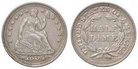 ESTERE - U.S.A. - Mezzo Dime 1854 Kr. 76 AG
SPL