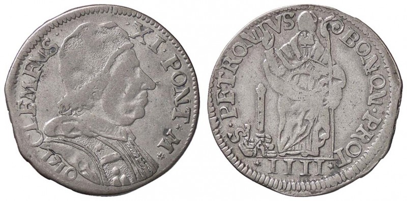 ZECCHE ITALIANE - BOLOGNA - Clemente XI (1700-1721) - Muraiola da 4 bolognini 17...