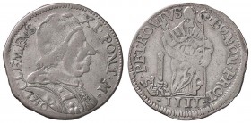 ZECCHE ITALIANE - BOLOGNA - Clemente XI (1700-1721) - Muraiola da 4 bolognini 1710 Munt. 189 RR (MI g. 3,06)
qBB