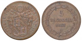 ZECCHE ITALIANE - BOLOGNA - Pio IX (1846-1866) - 5 Baiocchi 1853 A. VII Pag. 301; Mont. 260 R CU Lievi screpolature
BB