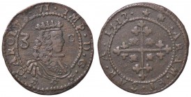 ZECCHE ITALIANE - CAGLIARI - Carlo VI, secondo periodo (1712-1718) - 3 Cagliaresi 1713 CNI 14/16 CU
bel BB