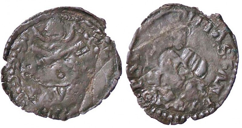 ZECCHE ITALIANE - FANO - Sede Vacante (1585) - Quattrino Munt. 4; Berm. 1306 RRR...
