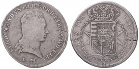 ZECCHE ITALIANE - FIRENZE - Ferdinando III di Lorena (primo periodo, 1790-1801) - Francescone 1799 Pag. 5a; Mont. 139 RRR AG ETR Frattura marginale di...