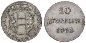 ZECCHE ITALIANE - FIRENZE - Leopoldo II di Lorena (1824-1859) - 10 Quattrini 1853 Pag. 165; Mont. 372 NC MI
BB+