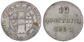 ZECCHE ITALIANE - FIRENZE - Leopoldo II di Lorena (1824-1859) - 10 Quattrini 1854 Pag. 166; Mont. 373 R MI
BB+