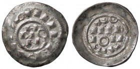 ZECCHE ITALIANE - MILANO - Enrico II (1004-1024) - Denaro scodellato CNI 1/12; MIR 44 (AG g. 1,16)
BB-SPL