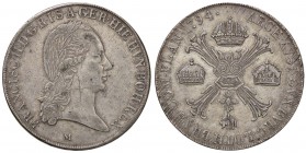 ZECCHE ITALIANE - MILANO - Francesco II d'Asburgo - Lorena (1792-1800) - Crocione 1794 CNI 10; Mont. 163 R AG Segno sul collo
BB+
