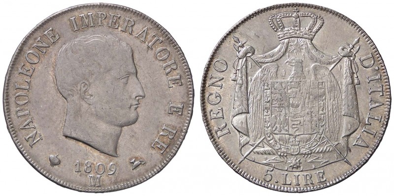 ZECCHE ITALIANE - MILANO - Napoleone I, Re d'Italia (1805-1814) - 5 Lire 1809 Pa...