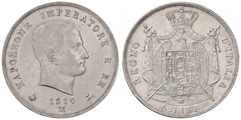 ZECCHE ITALIANE - MILANO - Napoleone I, Re d'Italia (1805-1814) - 5 Lire 1814 Pa...