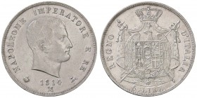 ZECCHE ITALIANE - MILANO - Napoleone I, Re d'Italia (1805-1814) - 5 Lire 1814 Pag. 32a; Mont. 231 AG Puntali sagomati
SPL/qFDC