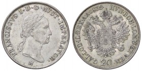 ZECCHE ITALIANE - MILANO - Francesco I d'Asburgo-Lorena (1815-1835) - 20 Kreuzer 1832 Pag. 147; Mont. 361 AG
qSPL/SPL