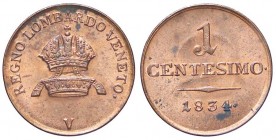 ZECCHE ITALIANE - MILANO - Francesco I d'Asburgo-Lorena (1815-1835) - Centesimo 1834 Pag. 164; Mont. 381 CU Punti di ossidazione
FDC