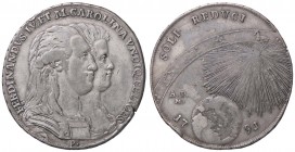 ZECCHE ITALIANE - NAPOLI - Ferdinando IV di Borbone (primo periodo, 1759-1799) - Piastra 1791 P.R. 59; Mont. 217 R AG
BB+