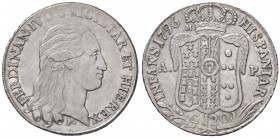ZECCHE ITALIANE - NAPOLI - Ferdinando IV di Borbone (primo periodo, 1759-1799) - Piastra 1796 P.R. 62; Mont. 214 AG
BB-SPL