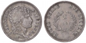 ZECCHE ITALIANE - NAPOLI - Gioacchino Murat (secondo periodo, 1811-1815) - 2 Lire 1813 Mont. 494/499 AG
meglio di MB