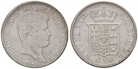 ZECCHE ITALIANE - NAPOLI - Ferdinando II di Borbone (1830-1859) - Piastra 1834 P.R. 58; Mont. 745/749 AG
qSPL/SPL