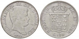 ZECCHE ITALIANE - NAPOLI - Ferdinando II di Borbone (1830-1859) - Piastra 1834 P.R. 58; Mont. 745/749 AG
BB/BB+