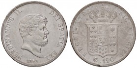ZECCHE ITALIANE - NAPOLI - Ferdinando II di Borbone (1830-1859) - Piastra 1853 P.R. 82; Mont. 796/797 AG Colpetto
BB-SPL