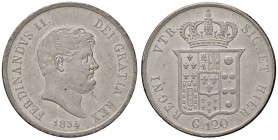 ZECCHE ITALIANE - NAPOLI - Ferdinando II di Borbone (1830-1859) - Piastra 1854 P.R. 83; Mont. 798/800 AG
qFDC