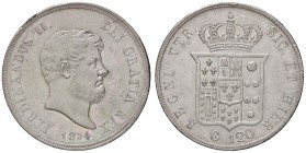 ZECCHE ITALIANE - NAPOLI - Ferdinando II di Borbone (1830-1859) - Piastra 1854 P.R. 83; Mont. 798/800 AG Colpetto
SPL+