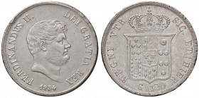 ZECCHE ITALIANE - NAPOLI - Ferdinando II di Borbone (1830-1859) - Piastra 1854 P.R. 83; Mont. 798/800 AG Colpetto
qSPL