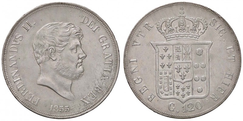 ZECCHE ITALIANE - NAPOLI - Ferdinando II di Borbone (1830-1859) - Piastra 1855 P...