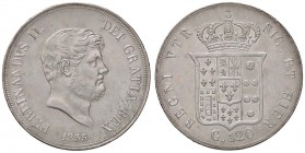 ZECCHE ITALIANE - NAPOLI - Ferdinando II di Borbone (1830-1859) - Piastra 1855 P.R. 84; Mont. 801/803 AG
qSPL/SPL