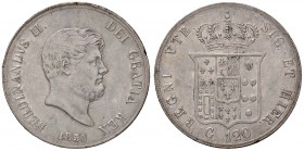 ZECCHE ITALIANE - NAPOLI - Ferdinando II di Borbone (1830-1859) - Piastra 1856 Mont. manca; Gig. Manca R AG 6 ribattuto
SPL