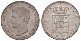ZECCHE ITALIANE - NAPOLI - Francesco II di Borbone (1859-1860) - 20 Grana 1859 P.R. 3; Mont. 1261 AG
qFDC
