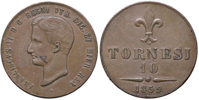 ZECCHE ITALIANE - NAPOLI - Francesco II di Borbone (1859-1860) - 10 Tornesi 1859...