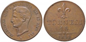 ZECCHE ITALIANE - NAPOLI - Francesco II di Borbone (1859-1860) - 10 Tornesi 1859 P.R. 4; Mont. 1262 CU
BB-SPL