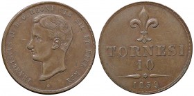 ZECCHE ITALIANE - NAPOLI - Francesco II di Borbone (1859-1860) - 10 Tornesi 1859 P.R. 4; Mont. 1262 CU
BB+