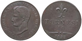 ZECCHE ITALIANE - NAPOLI - Francesco II di Borbone (1859-1860) - 10 Tornesi 1859 Mont. 1263 R CU Zecca di Roma
BB
