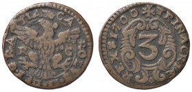 ZECCHE ITALIANE - PALERMO - Carlo II (1674-1700) - 3 Piccioli 1700 Spahr 87 CU
qBB